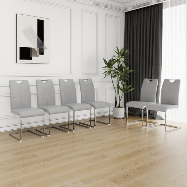 Orren Ellis Upholstered Dining Chairs with Electroplated Legs (Set of 6